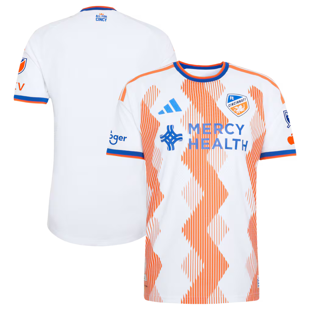 Men's FC Cincinnati White 2026 The Seven Hills Kit On-Field Authentic Patch Jersey