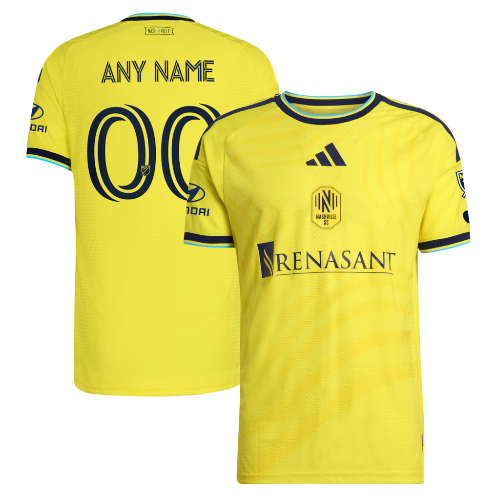 Men's Nashville SC Yellow 2026 The Reverb Kit On-Field Authentic Patch Custom Jersey