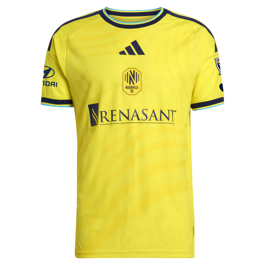 Men's Nashville SC Yellow 2026 The Reverb Kit On-Field Authentic Patch Custom Jersey
