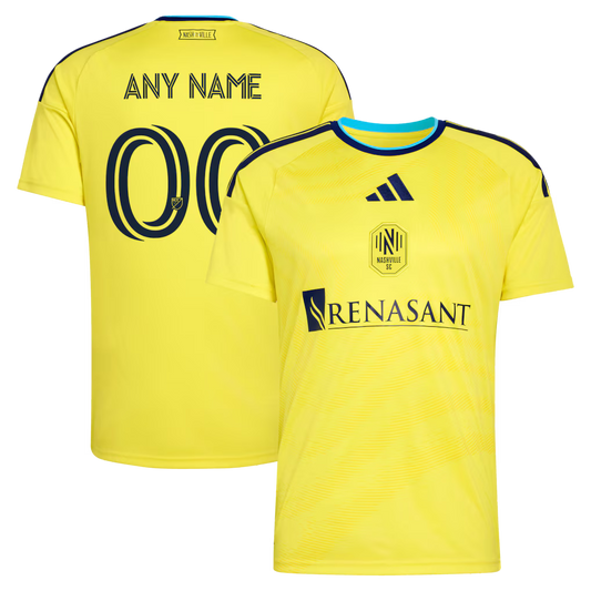 Men's Nashville SC Yellow 2026 The Reverb Kit Replica Custom Jersey