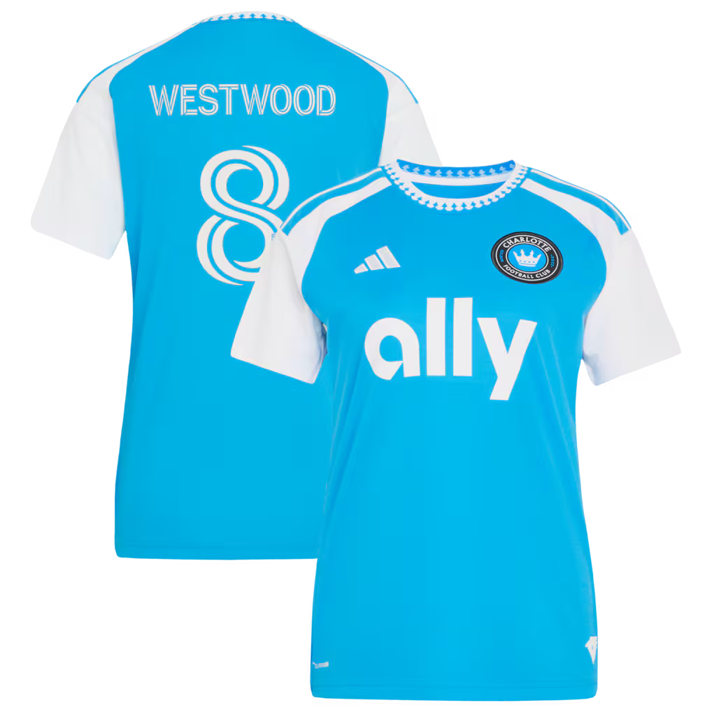 Women's Charlotte FC Ashley Westwood Blue 2026 Carolina Kit: Crowns Up Replica Jersey