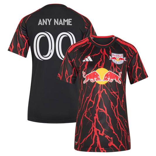Women's New York Red Bulls Black 2026 The Rooted Kit Replica Custom Jersey