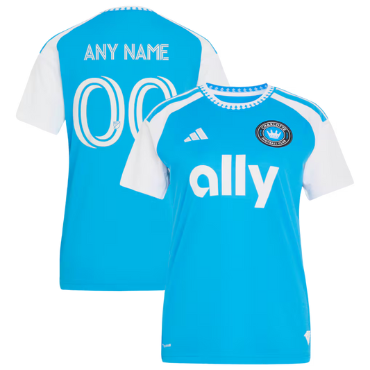 Women's Charlotte FC Blue 2026 Carolina Kit: Crowns Up Replica Custom Jersey