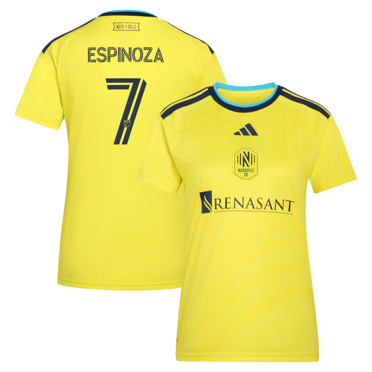 Women's Nashville SC Cristian Espinoza Yellow 2026 The Reverb Kit Replica Jersey