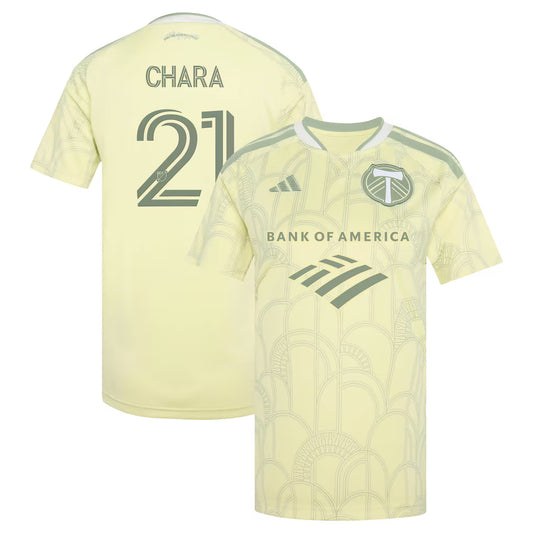 Women's Portland Timbers Diego Chara Yellow 2026 Civic Stadium Kit Replica Jersey