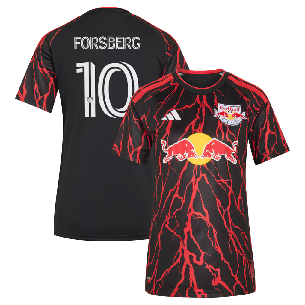 Women's New York Red Bulls Emil Forsberg Black 2026 The Rooted Kit Replica Jersey
