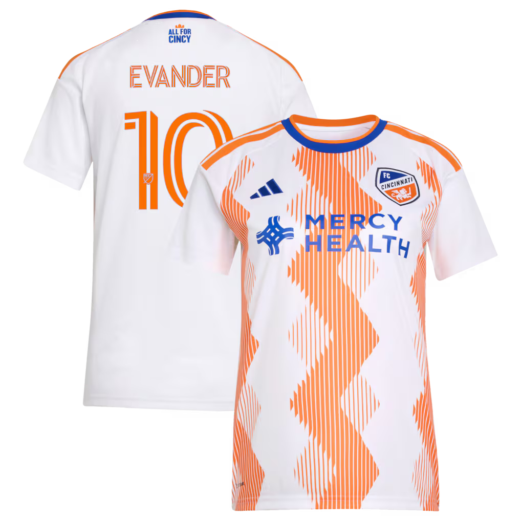 Women's FC Cincinnati Evander da Silva Ferreira White 2026 The Seven Hills Kit Replica Jersey