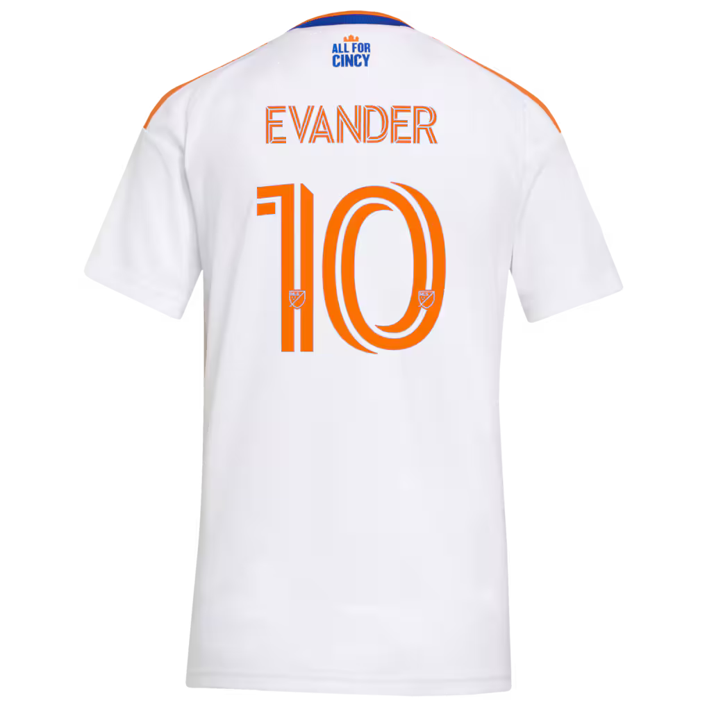 Women's FC Cincinnati Evander da Silva Ferreira White 2026 The Seven Hills Kit Replica Jersey