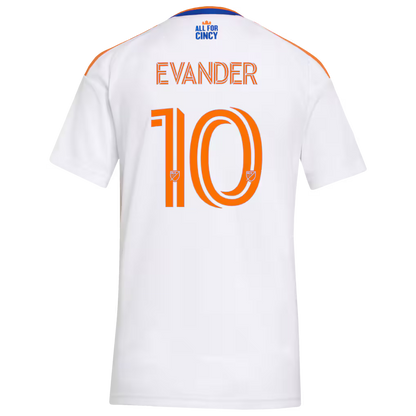 Women's FC Cincinnati Evander da Silva Ferreira White 2026 The Seven Hills Kit Replica Jersey