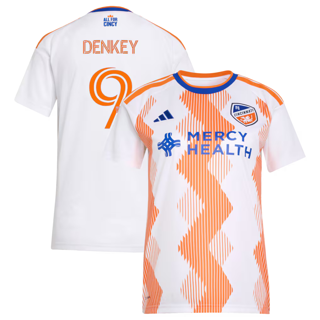 Women's FC Cincinnati Kévin Denkey White 2026 The Seven Hills Kit Replica Jersey