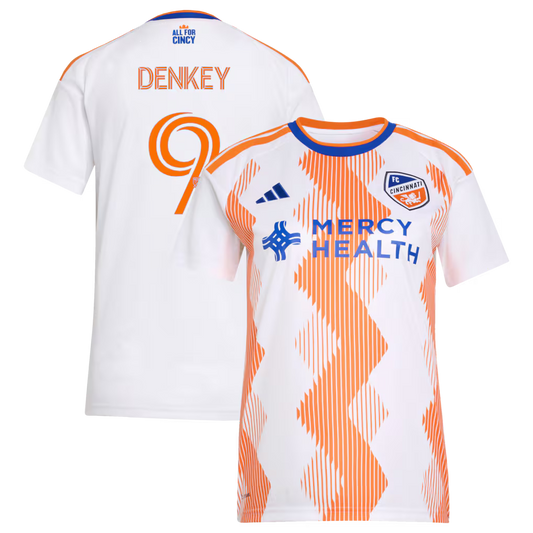Women's FC Cincinnati Kévin Denkey White 2026 The Seven Hills Kit Replica Jersey