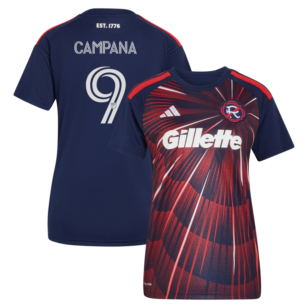 Women's New England Revolution Leonardo Campana Blue 2026 Independence Day Replica Jersey