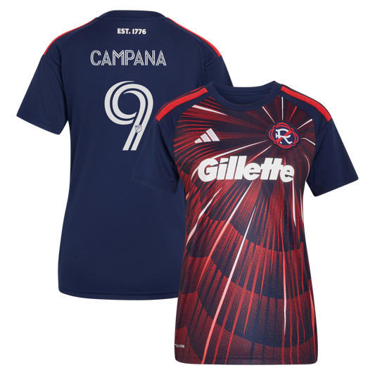 Women's New England Revolution Leonardo Campana Blue 2026 Independence Day Replica Jersey