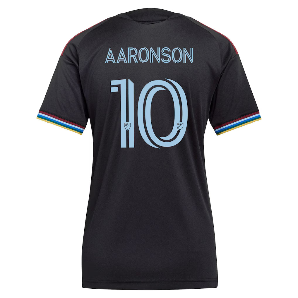 Women's Colorado Rapids Paxten Aaronson Black 2026 Colorful Colorado Replica Jersey