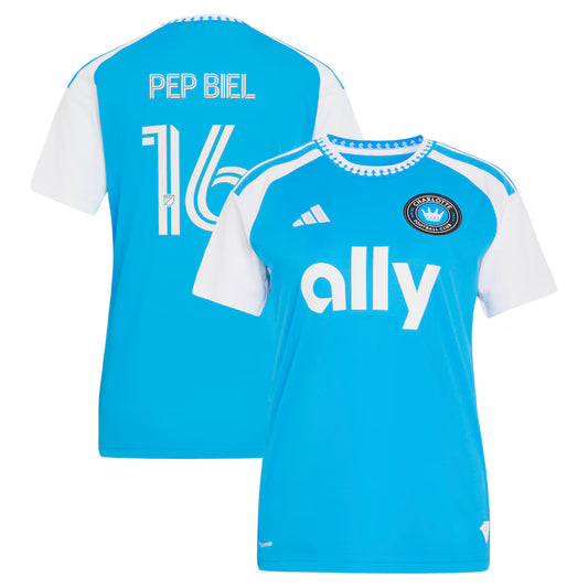 Women's Charlotte FC Pep Biel Blue 2026 Carolina Kit: Crowns Up Replica Jersey