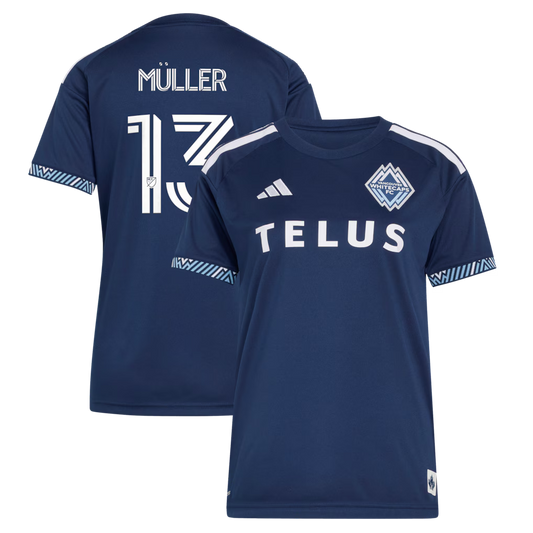 Women's Vancouver Whitecaps FC Thomas Müller Blue 2026 The Coastal Jersey Replica Jersey