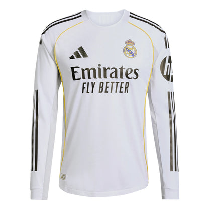 Real Madrid 25/26 Authentic/Player Long Sleeve Home Jersey