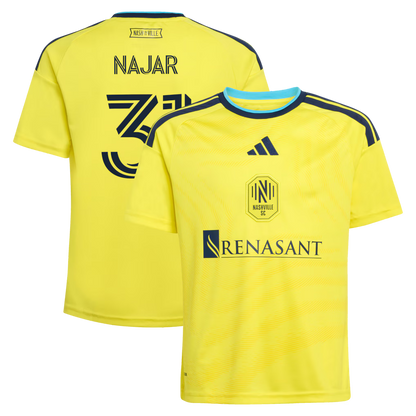 Kids Nashville SC Andy Najar Yellow 2026 The Reverb Kit Replica Jersey