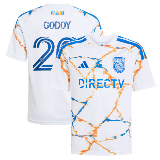 Youth San Diego FC Anders Dreyer White 2026 Celebration of Unprecedented Unity Kit Replica Jersey
