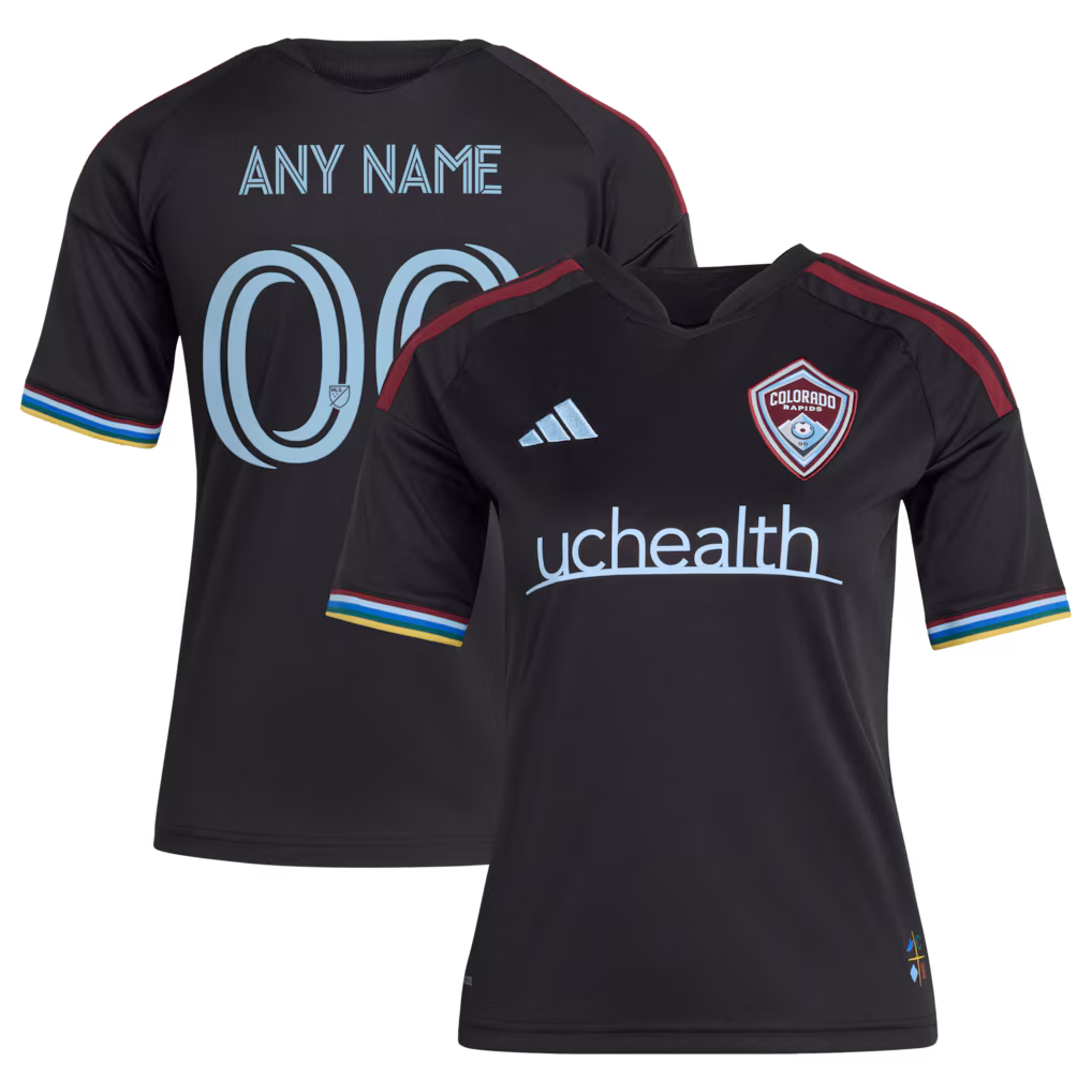 Kids Colorado Rapids Black 2026 Colorful Colorado Replica Custom Jersey