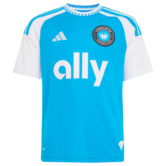 Kids Charlotte FC Blue 2026 Carolina Kit: Crowns Up Replica Custom Jersey Set