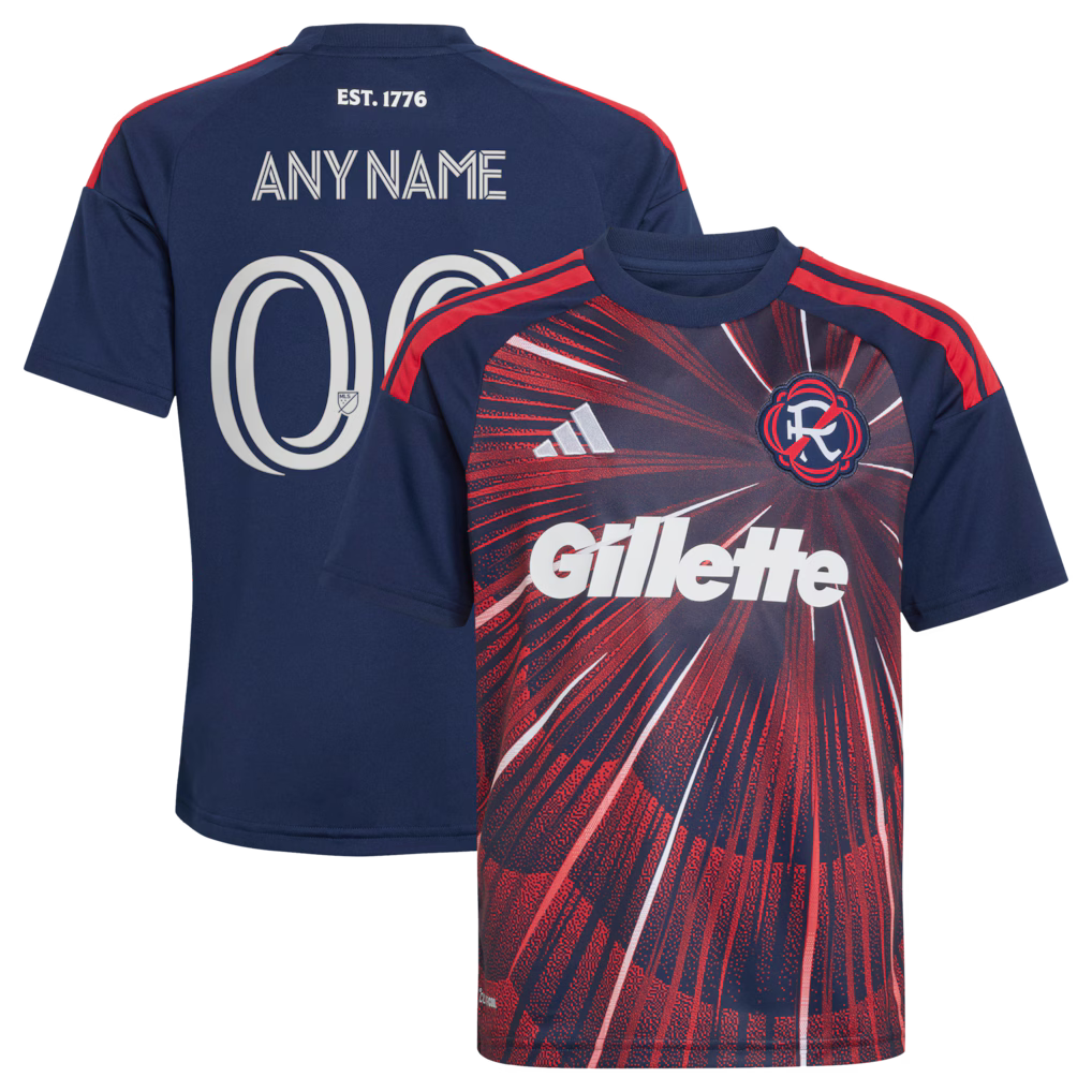 Kids New England Revolution Blue 2026 Independence Day Replica Custom Jersey