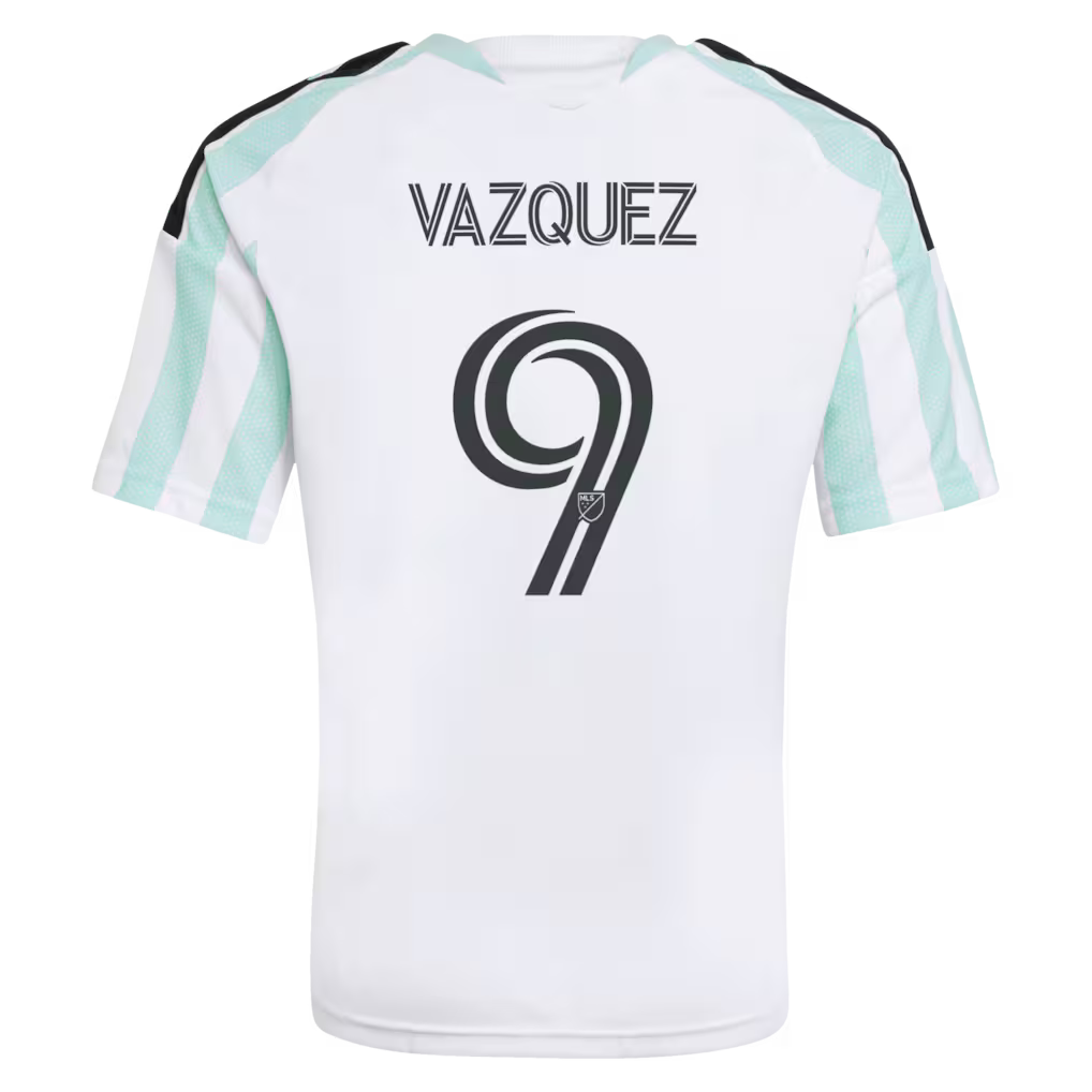 Kids Austin FC Brandon Vazquez White 2026 The Rooted Kit Replica Jersey