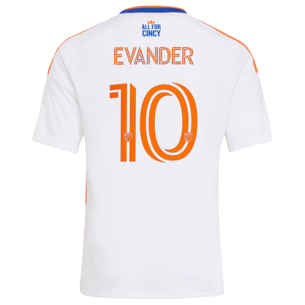 Kids FC Cincinnati Evander da Silva Ferreira White 2026 The Seven Hills Kit Replica Jersey