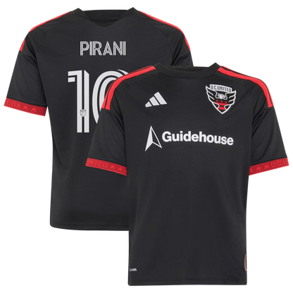 Kids D.C. United Gabriel Pirani Black 2026 Black-and-Red Kit Replica Jersey