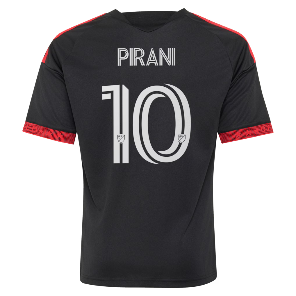 Kids D.C. United Gabriel Pirani Black 2026 Black-and-Red Kit Replica Jersey