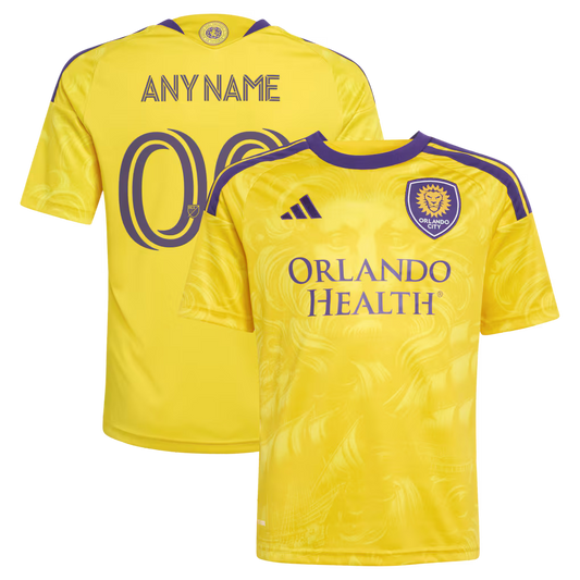 Kids Orlando City SC Gold 2026 Sunken Treasure Kit Replica Custom Jersey