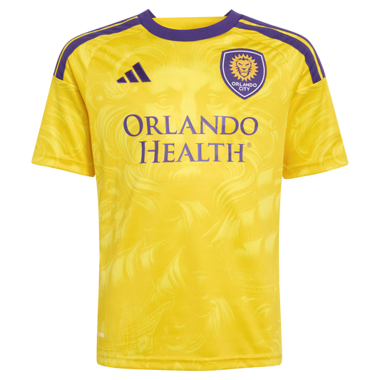 Kids Orlando City SC Gold 2026 Sunken Treasure Kit Replica Custom Jersey