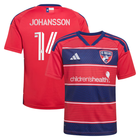 Kids FC Dallas Herman Johansson Red 2026 DNA Kit Replica Jersey