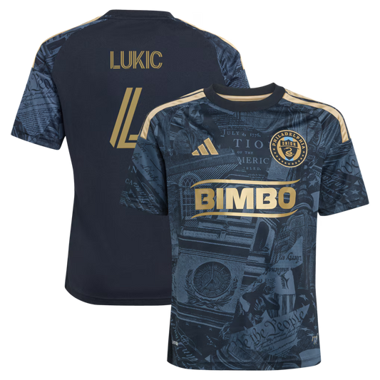 Kids Philadelphia Union Jovan Lukić Navy 2026 1776 Kit Replica Jersey