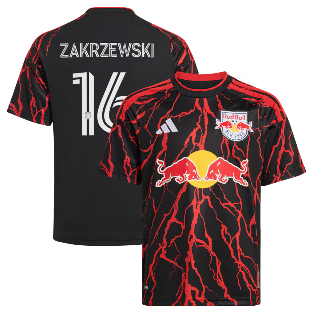 Kids New York Red Bulls Zakrzewski Black 2026 The Rooted Kit Replica Jersey