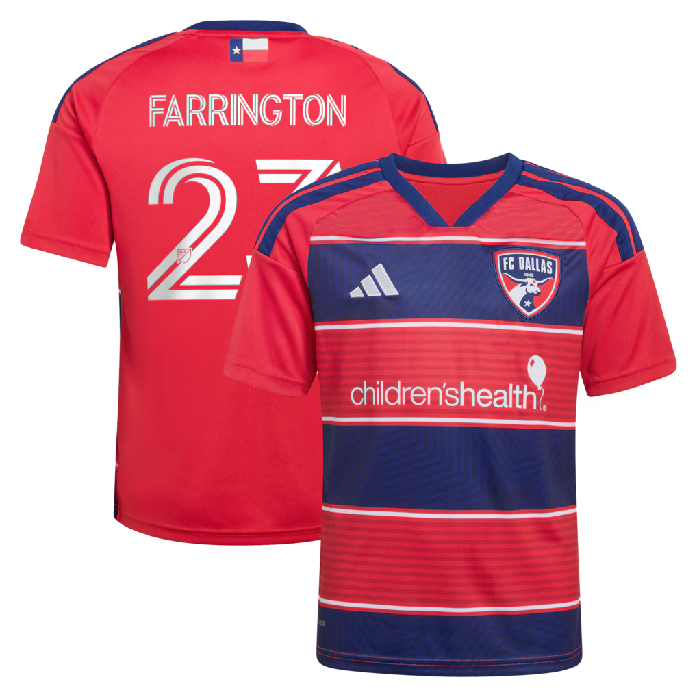 Kids FC Dallas Logan Farrington Red 2026 DNA Kit Replica Jersey