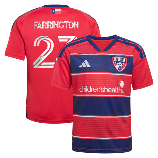 Kids FC Dallas Logan Farrington Red 2026 DNA Kit Replica Jersey