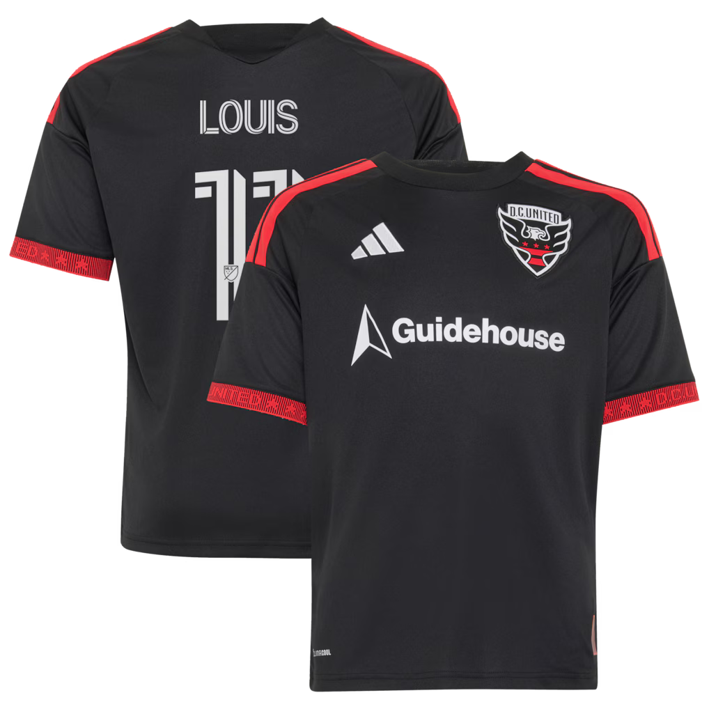 Kids D.C. United Louis Munteanu Black 2026 Black-and-Red Kit Replica Jersey