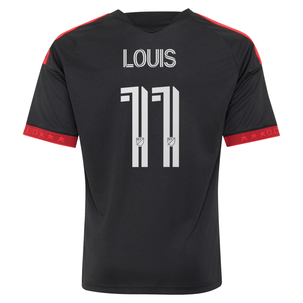 Kids D.C. United Louis Munteanu Black 2026 Black-and-Red Kit Replica Jersey