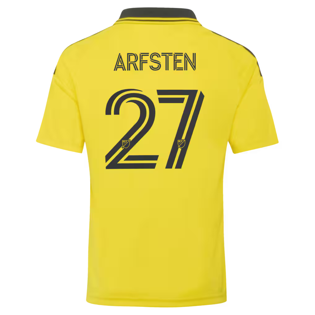 Kids Columbus Crew Maximilian Arfsten Yellow 2026 The Crafted for Excellence Kit Replica Jersey