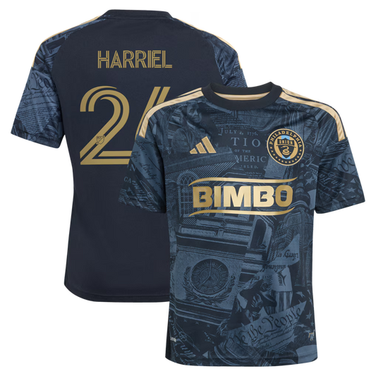 Kids Philadelphia Union Nathan Harriel Navy 2026 1776 Kit Replica Jersey