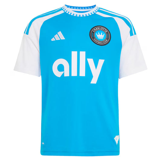Kids Charlotte FC Pep Biel Blue 2026 Carolina Kit: Crowns Up Replica Jersey