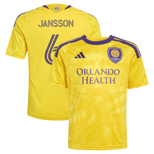 Kids Orlando City SC Robin Jansson Yellow 2026 Sunken Treasure Kit Replica Jersey