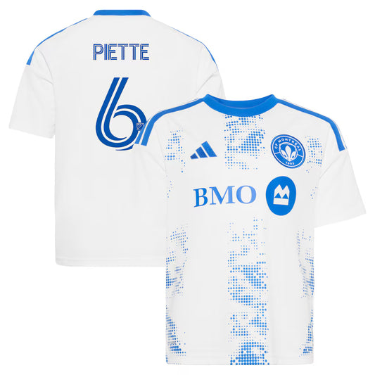 Kids CF Montreal Samuel Piette White 2026 The Procure Jersey Replica Jersey