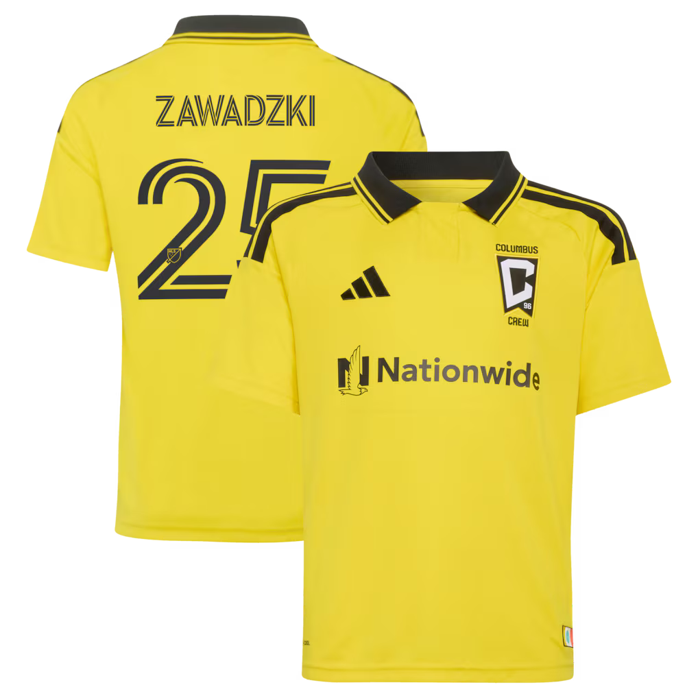 Kids Columbus Crew Sean Zawadzki Yellow 2026 The Crafted for Excellence Kit Replica Jersey