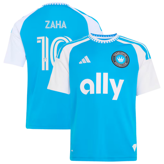 Kids Charlotte FC Wilfried Zaha Blue 2026 Carolina Kit: Crowns Up Replica Jersey