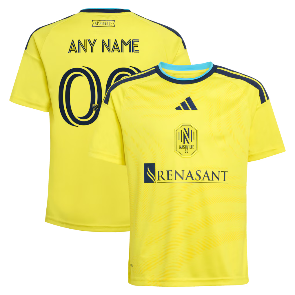 Kids Nashville SC Yellow 2026 The Reverb Kit Replica Custom Jersey
