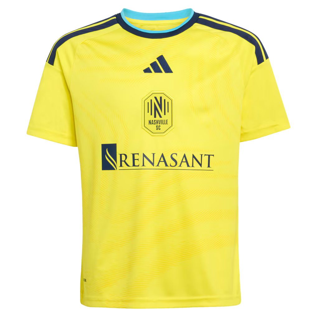 Kids Nashville SC Yellow 2026 The Reverb Kit Replica Custom Jersey