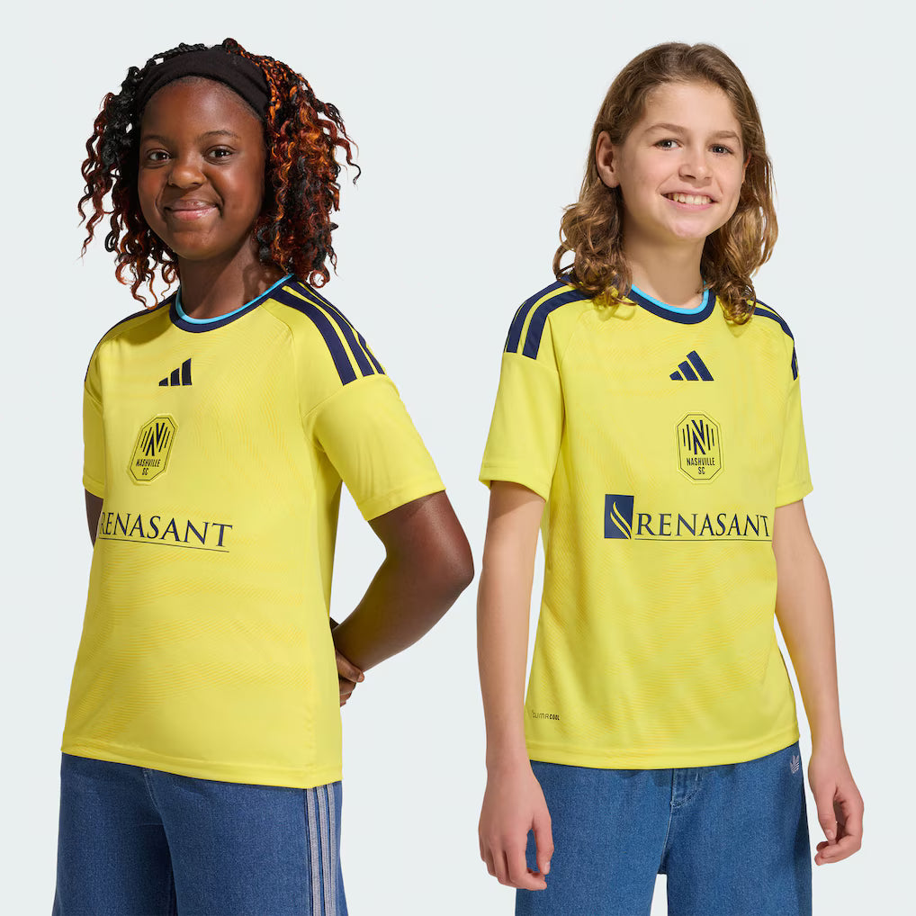 Kids Nashville SC Yellow 2026 The Reverb Kit Replica Jersey