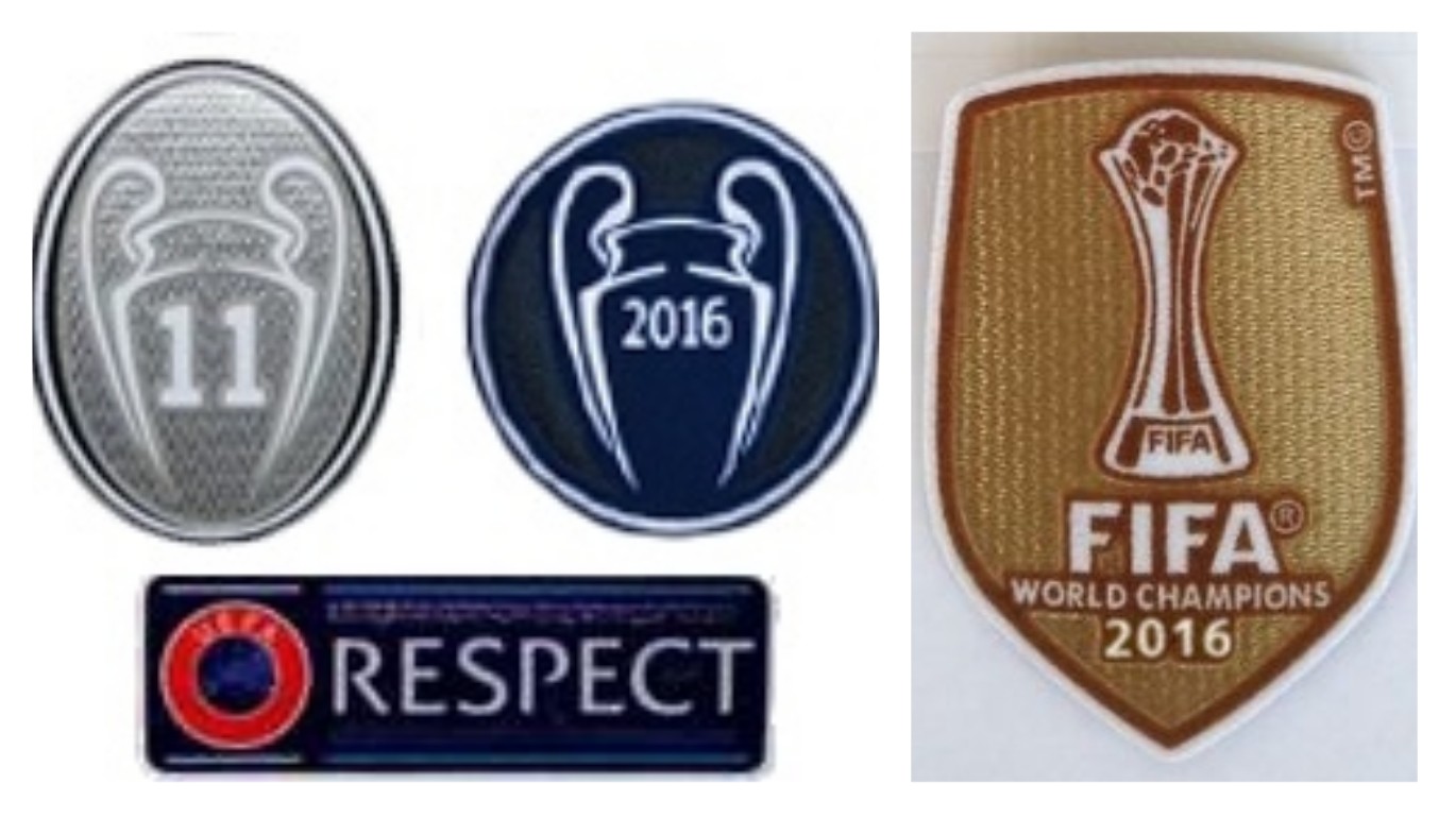 2016 UCL Champions&Honor 11 Cups&Respect&2016 Club World Cup Badge Patch